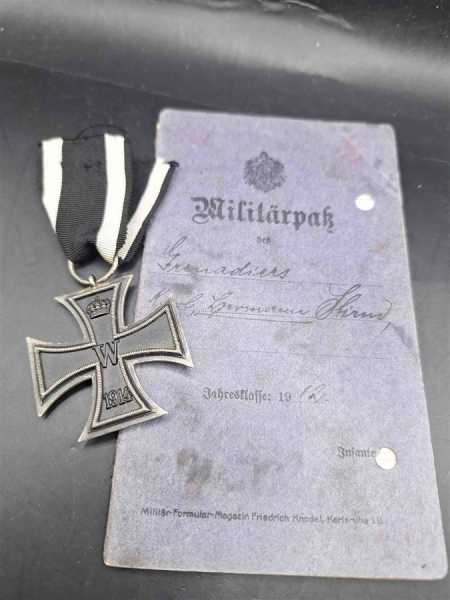 Militärpaß + Eiserne Kreuz Gren. Regiemnt 110 HEIDELBERG Leonberg Militaria