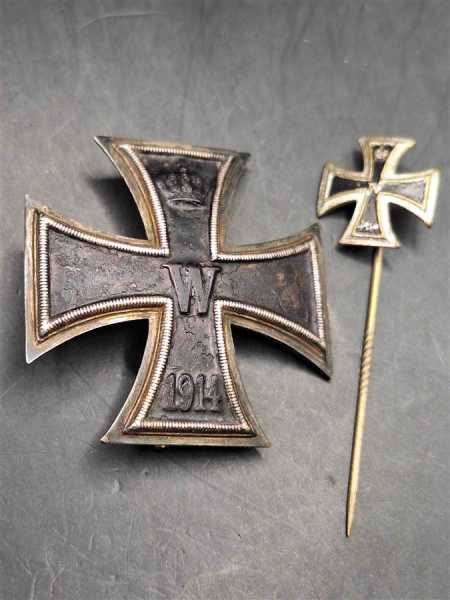 Eisernes Kreuz 1. Klasse 1914 Gewölbt Militaria Orden Ehrenzeichen + Miniatur