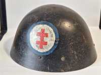 Stahlhelm Casque Steelhelmet M32-34 Czech Tschechien 7 Nieten Rot Kreuz RAR 2.WK