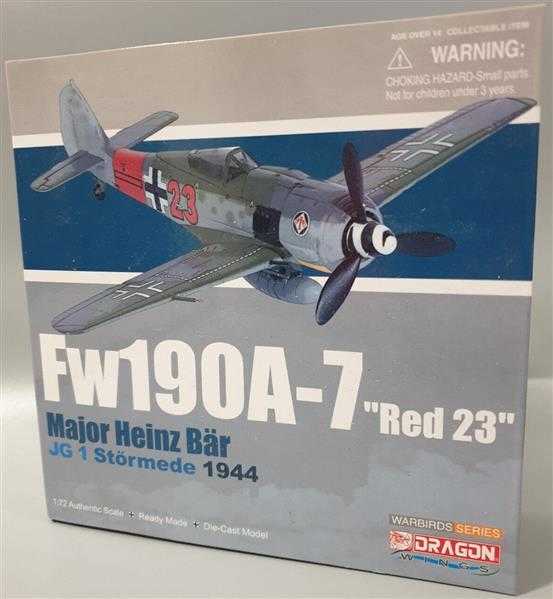 Dragon 50156 Fw190A-7 Red 23 JG1 Heinz Bär Störmede 1944 Metal Fertigmodell 1:72