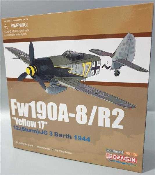 Dragon 50256 Fw190A-8/R2 Yellow 17 12. Sturm JG3 Barth Metal Fertigmodell 1:72