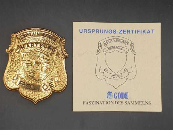 Captain Ret´D Hartford USA Polizei Police Badge Abzeichen Marke Insigne Orden