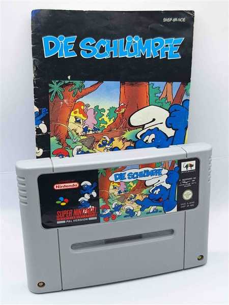 SNES Super Nintendo Modul Spiel Game Die Schlümpfe mit Anleitung Deutsch