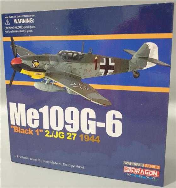 Dragon Wings 50255 Me109G-6 Black 1 2./JG 27 1944 Fertigmodell Metal 1:72