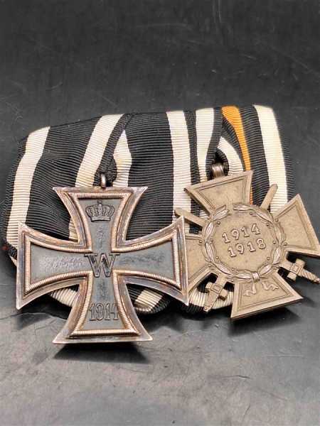 2er Ordensspange Eiserne Kreuz Frontkämper FEK mit Schwerter Militaria 01