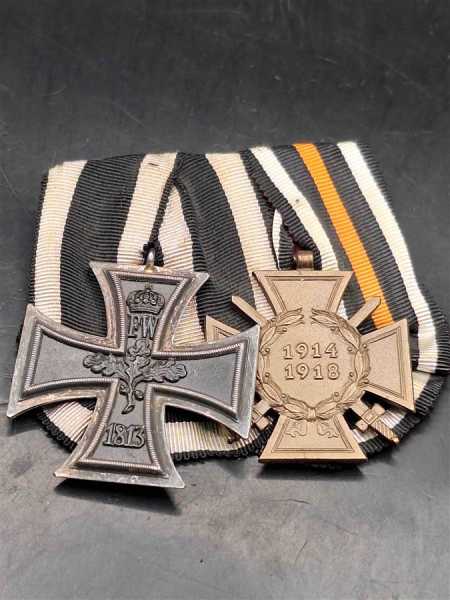 2er Ordensspange Eiserne Kreuz Frontkämper FEK mit Schwerter Militaria 02