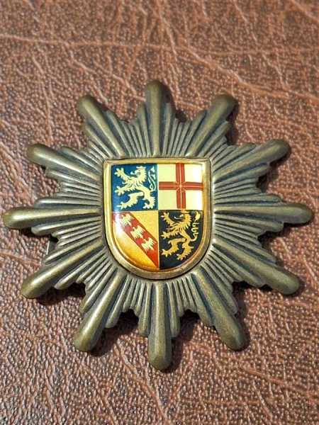 Mützenabzeichen Mützenstern Polizei Orden Badge BRD Saarland