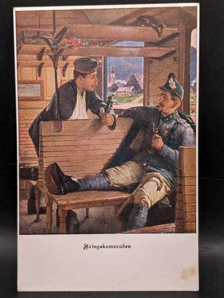 AK Ansichtskarte Postkarte Feldpost Kriegskameraden Bayern Krankenplfege RK