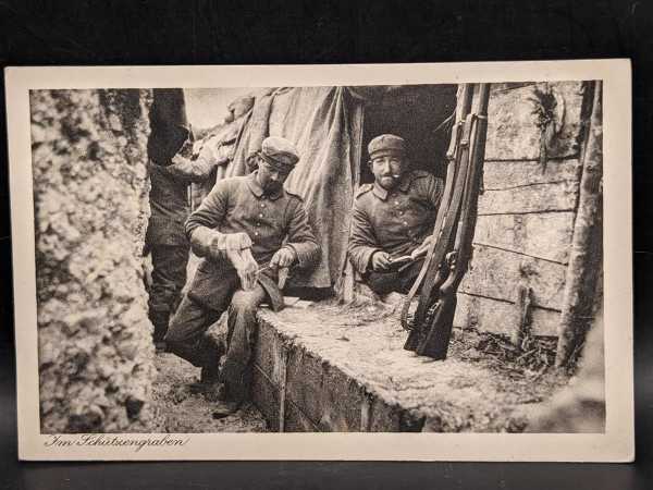 AK Ansichtskarte Postkarte Feldpost Inf. reg 176. Schützengraben Gewehr Soldaten