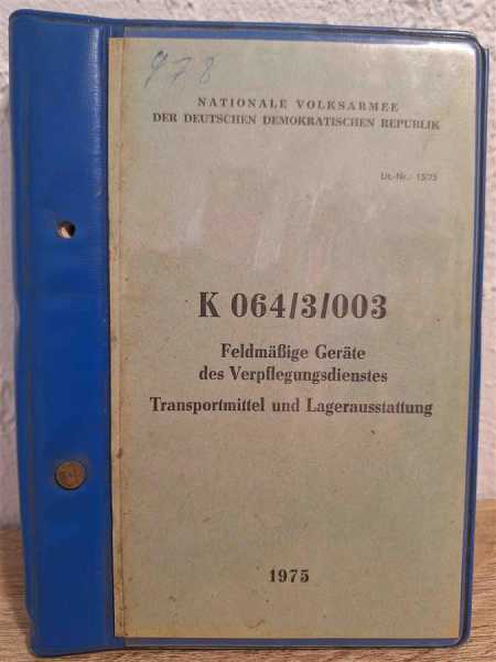 DDR Dienstvorschrift NVA Feldmäßige Geräte Verpflegungsdiensts Transport Lager