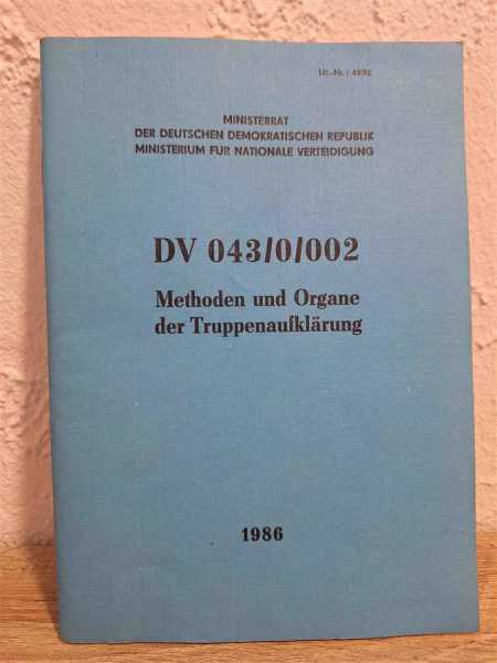 DDR Dienstvorschrift NVA Methoden und Organe der Truppenaufklärung DV 043/0/002