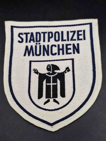 Stoffabzeichen Ärmelabzeichen Polizei Patch Stadtpolizei München Weiß Hemd RAR