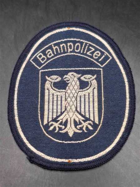 Stoffabzeichen Ärmelabzeichen Patch Bahnpolizei alt Westdeutschland BRD