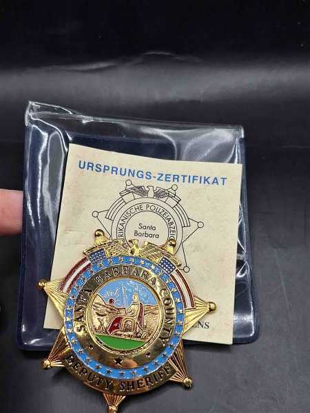 Santa Barbara County Deputy Sheriff Police Badge Polizei US Abzeichen Marke RAR