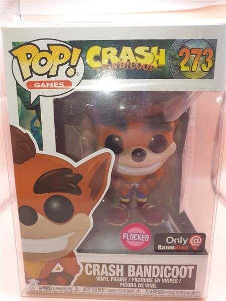 FUNKO POP! Crash Bandicoot 273 Flocked + PROTECTOR