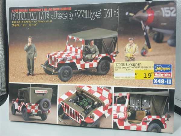 Hasegawa 36011 Follow me Jeep Willys MB + Figuren Militaria Bodenfahrzeug 1:48