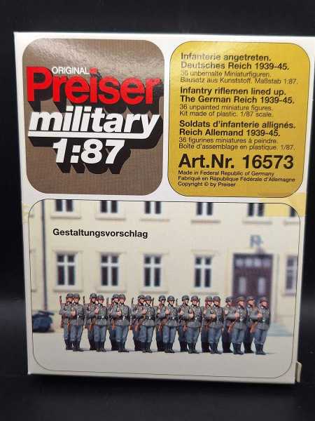 Preiser 16573 Military 1:87 Infanterie 36 Figuren Deutsches Reich 1939-45