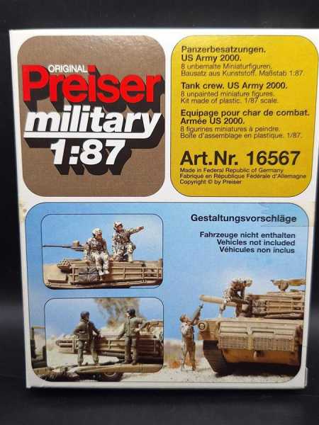 Preiser 16567 Military 1:87 Panzerbesatzungen US Army 2000 Figuren Modellbau