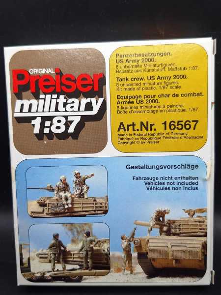 Preiser 16567 Military 1:87 Panzerbesatzungen US Army 2000 USA Figuren Modellbau