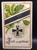 Ansichtskarte Postkarte Feldpost Fest und Treu Eiserne Kreuz 1914 Weinheim