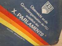 FDJ Delegierten Koffer DDR 1976 X.Parlament Aufschrift Holz Sammler RAR