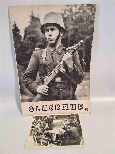 Glückauf Nationale Front DDR NVA Fallschirmjäger mit Foto FDJ Werbung Firma