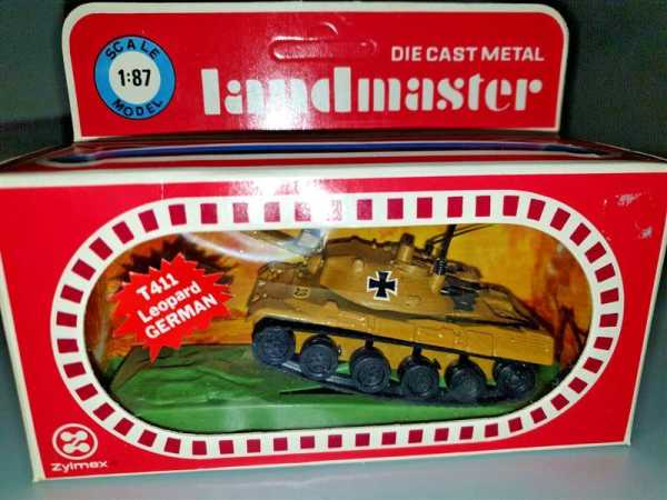 Landmaster T411 Leopard German Panzer Die Cast Metal Tank Model 1:87