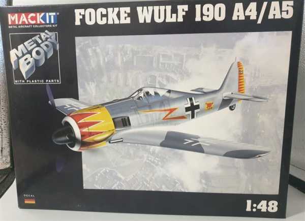 MACKIT 2006 Focke Wulf 190 A4/A5 Modellbausatz Metal Body 1:48  Deutsch Decals