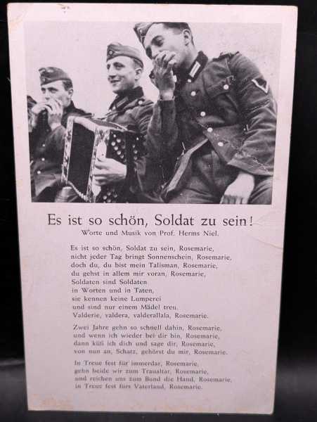 AK Ansichtskarte Postkarte 2. WK Es ist so schön Soldat zu sein Rosemarie