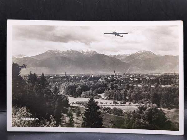 AK Ansichtskarte Postkarte 2. WK Rosenheim Flugzeug Totalansicht