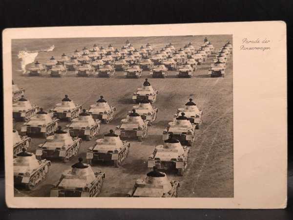 AK Ansichtskarte Postkarte 2. WK Deutschlands Wehrmacht Parade der Panzerwagen