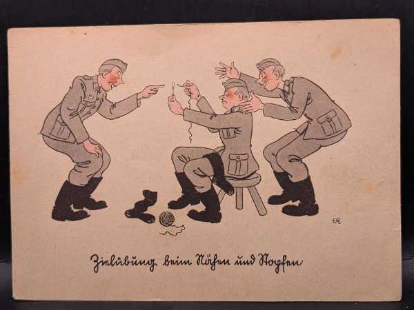 AK Ansichtskarte Postkarte 2. WK Scherz Lustig Deutsche Wehrmacht Zielübung