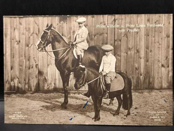 AK Ansichtskarte Postkarte Prinz Wilhelm Louis Ferdinand von Preußen zu Pferd