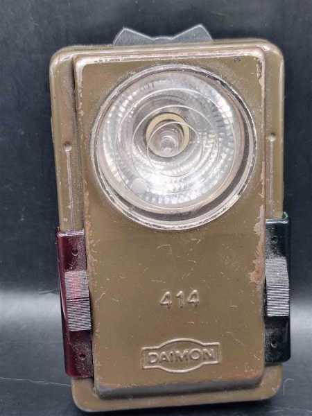 Signalleuchte Alte Daimon 414 Taschenlampe Morse rot grün Bundeswehr Polizei BGS