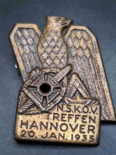 Blechabzeichen NSKOV N.S.K.O.V. Hannover 20. Jan. 1935 Orden Rarität