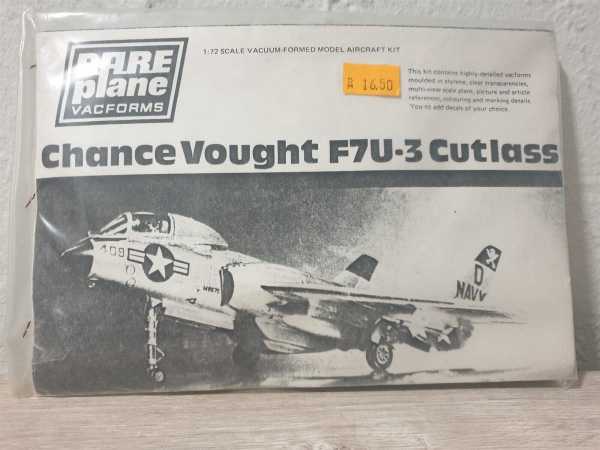 RAREPLANE Chance Vought F7U-3 Cutlass 1:72 Militaria VACUUM-FORM!! Rarität 1979