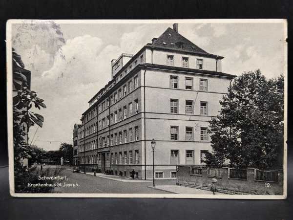 AK Ansichtskarte Postkarte Feldpost Schweinfurt Krankenhaus St. Joseph