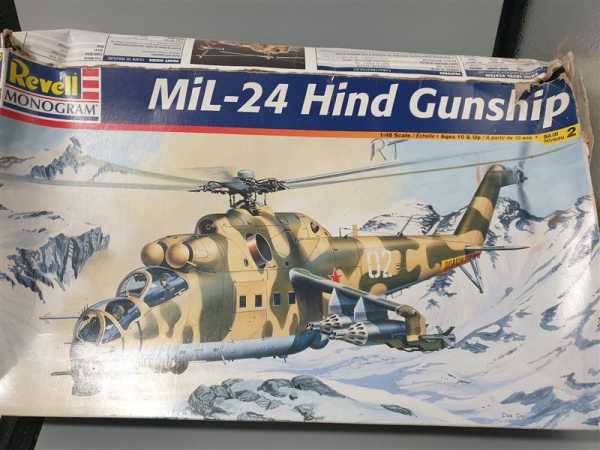 Revell 85-5819 Mil-24 Hind Gunship Hubschrauber Modellbau Satz 1:48 Militaria