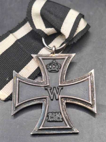 Eiserne Kreuz EK Militaria 2. Klasse + Band Hersteller H F. Hoffstätter Bonn 56