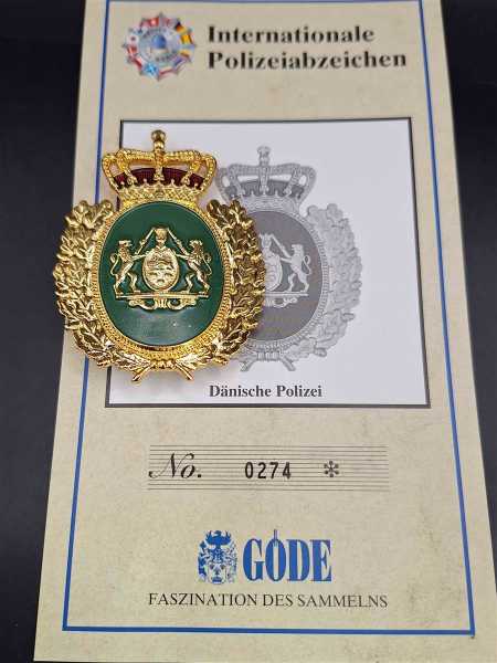 Dänische Polizei Dänemark Krone Internationale Police Badge Abzeichen Marke