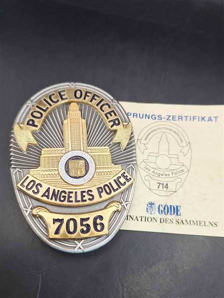 Police Officer Los Angeles LA 7056 Police Badge Polizei US Abzeichen Insigne