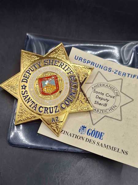 Deputy Sheriff Santa Cruz County Arizona 1899 Police Badge Polizei US Insigne