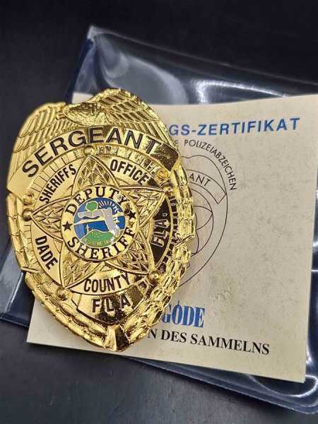 Sergeant Sheriffs Office DADE Florida Police Badge Polizei US Abzeichen Insigne