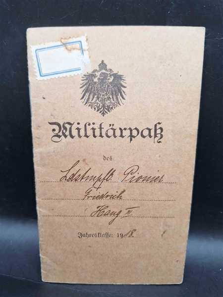 Militärpaß Württ. Ers.-Pion.-Batl. 13. 11. Ers.-Kompagnie Militaria Württemberg