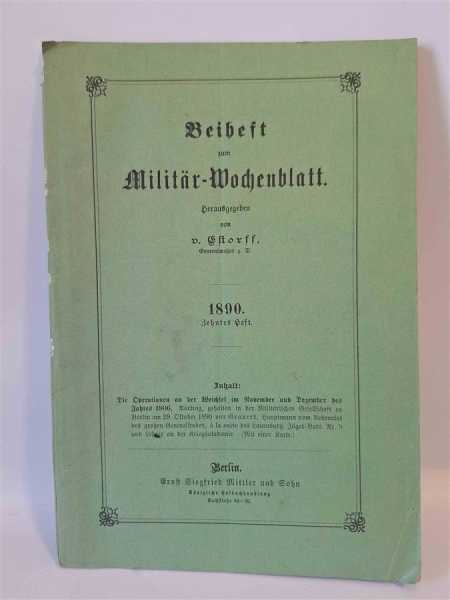 Beiheft zum Militär-Wochenblatt 1890  Große Klapkarte Operationen Weichsel 1806