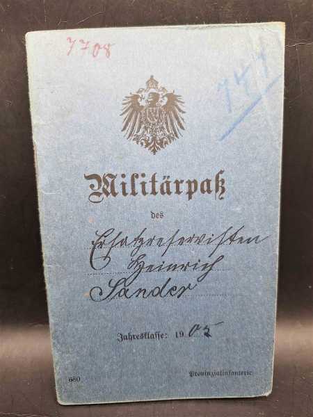 Militärpaß Rekruten-Depot Ers. Batl. L. J. R. 74 Hildesheim Landsturm Yser Somme