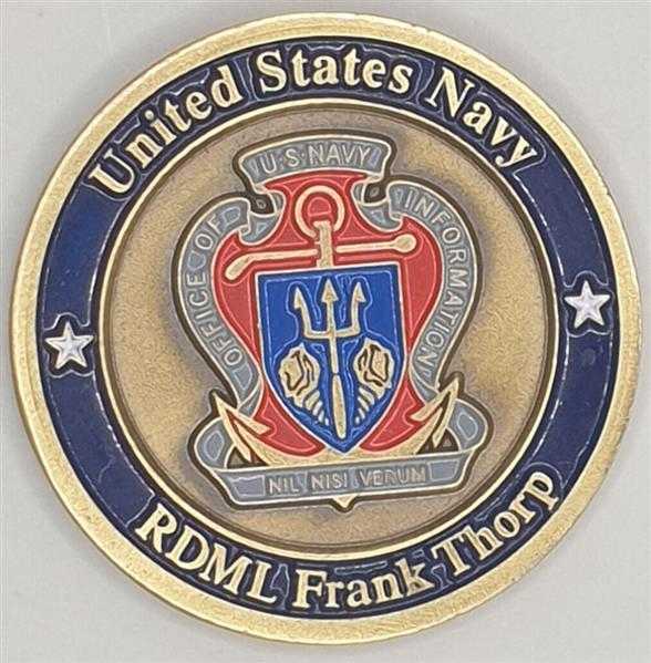 US Army Military Coin Nato Medal RDML Frank Thorp Navy Marine Military USA