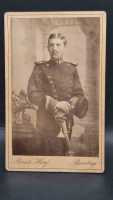 CDV um 1900 Militaria Soldat Uniform Waffenrock Regiment Bamberg Epauletten 07