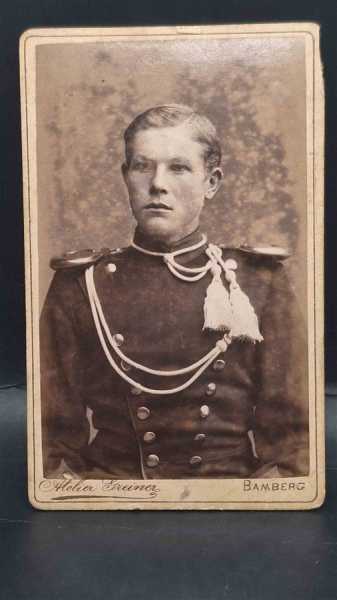 CDV um 1900 Militaria Soldat Uniform Waffenrock Regiment Bamberg Epauletten 11