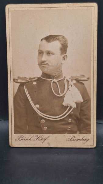 CDV um 1900 Militaria Soldat Uniform Waffenrock Regiment Bamberg Epauletten 14